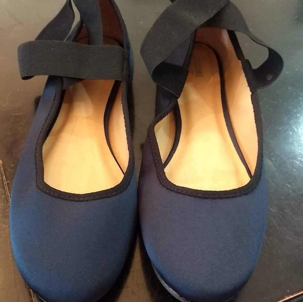 Navy and Black Ballet Flats